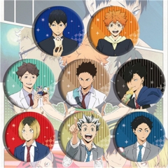 2 Styles 8PCS/SET Haikyuu Anime Alloy Badge Brooch
