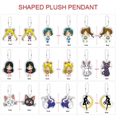 5PCS/SET 9 Styles Pretty Soldier Sailor Moon Cute Pendant Anime Plush Toy Keychain