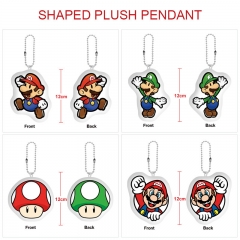 5PCS/SET 6 Styles Super Mario Bro Cute Pendant Cosplay Anime Plush Keychain