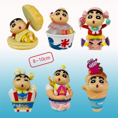 6PCS/SET 8-10CM Crayon Shin-chan Cartoon PVC Anime Figure Toy Doll