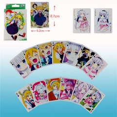 6.2*8.7CM Miss Kobayashi's Dragon Maid Cartoon Playing Anime Poker