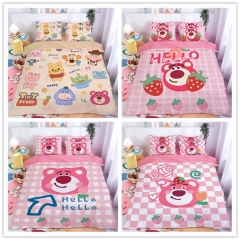 11 Styles 3 Size Lots-o'-Huggin' Bear Cartoon Printing Anime Pattern Bedding Set ( Pillow Case + Quilt Cover + Bed Sheet )