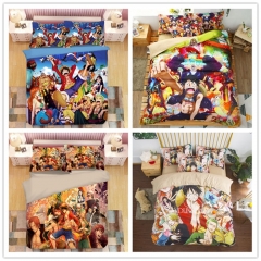 13 Styles 3 Size One Piece Cartoon Printing Anime Pattern Bedding Set ( Pillow Case + Quilt Cover + Bed Sheet )