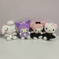 4PCS/SET 12CM Sanrio Kuromi Cinnamoroll My Melody Hello Kitty Anime Plush Toy Pendant