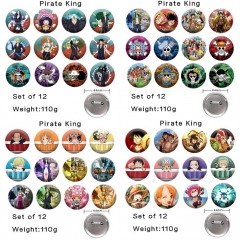 （12PCS/SET）6 Styles 44MM One Piece Cartoon Anime Alloy Badge Brooch