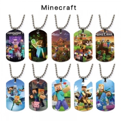 10 Styles Minecraft Cartoon Character Decoration Anime Alloy Necklaces