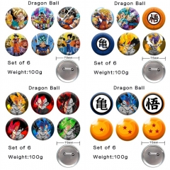 （6PCS/SET）6 Styles 75MM Dragon Ball Z Cartoon Anime Alloy Badge Brooch