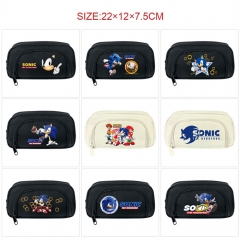 9 Styles Sonic The Hedgehog Cartoon Pattern Pencil Case Anime Pencil Bag