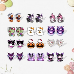 14 Styles Hello Kitty Kuromi Melody Anime Plastic Earring
