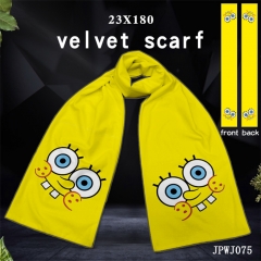 2 Styles SpongeBob SquarePants Cartoon Pattern Anime Velvet Scarf