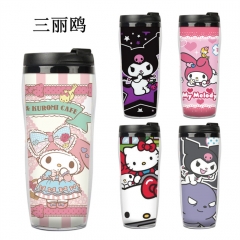 16 Styles Sanrio Mylody Kuromi Kitty Cinnamoroll Double Layer Insulation Anime Water Cup