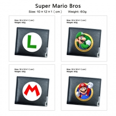 6 Styles Super Mario Bro PU Anime Short Wallet Purse