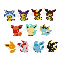13 Styles Pokemon Eevee Alloy Badge Pin Anime Brooch