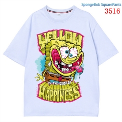 3 Styles SpongeBob SquarePants Cartoon Pattern Anime T Shirt