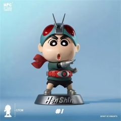 17CM 2 Color Crayon Shin-chan Cos Masked Rider Anime PVC Figure Toy