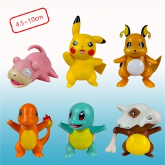 8PCS/SET 4.5-10CM Pokemon Pikachu Charmander Anime PVC Figure Toy Doll