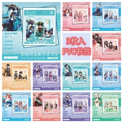 36 Styles 3PCS/SET Genshin Impact Game PVC Anime Bookmark