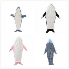 3 Color Shark Anime Plush Flannel Sleeping Bag Pajamas