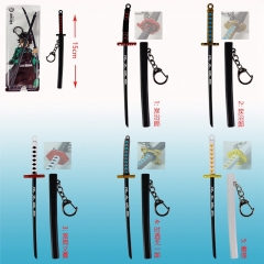 15CM 5 Styles Demon Slayer: Kimetsu no Yaiba Anime Metal Weapon Sword Katana Keychain