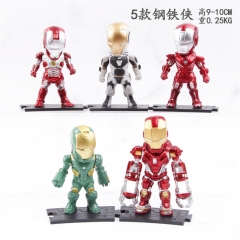5PCS/SET 9-10CM Iron Man Cartoon Anime PVC Figure Toy