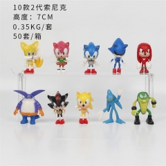 10PCS/SET 7CM Sonic the Hedgehog Cartoon Anime PVC Figure Toy
