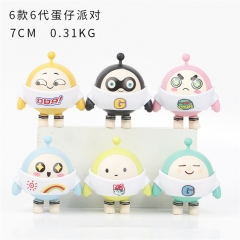 6PCS/SET 7CM Egg Party Cartoon Anime PVC Figure Toy