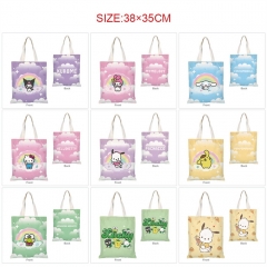 9 Styles Sanrio Melody Cinnamoroll Pom Kuromi Shopping Bag Canvas Anime Handbag