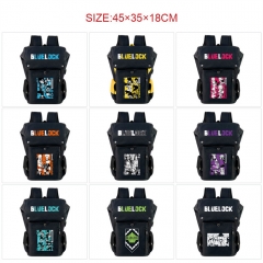 9 Styles Blue Lock Cartoon Pattern Anime Backpack Bag With USB Charging Cable