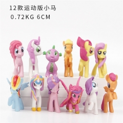 12PCS/SET 6CM My Little Pony Cartoon Anime PVC Figure Toy