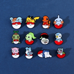 12 Styles Pokemon Cos Cartoon Alloy Pin Anime Brooch