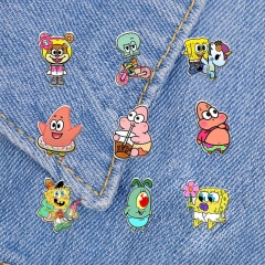 18 Styles SpongeBob SquarePants Patrick Star Anime Alloy Badge Brooch