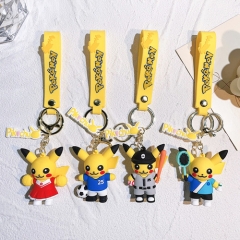 6 Styles Pokemon Detective Pikachu Anime Figure Keychain