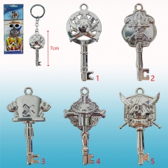 5 Styles One Piece Cos Key Design Cartoon Anime Keychain/Necklace