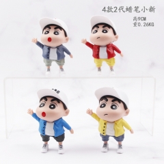 4PCS/SET 9CM Crayon Shin-chan Generation 2 Cute PVC Doll Anime Figure Toy
