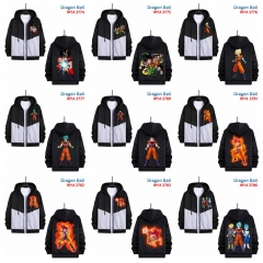 24 Styles Dragon Ball Z Cartoon Anime Zipper Patch Pocket Coat Hooded Hoodie