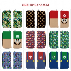 9 Styles Super Mario Bro PU Zipper Long Purse Anime Wallet