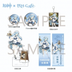 4 Styles Genshin Impact Cartoon Anime Ticket Brooch And Standing Plate