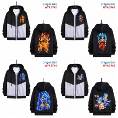 13 Styles Dragon Ball Z Cartoon Zipper Patch Pocket Coat Anime Hooded Hoodie