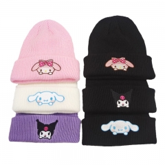 10 Styles Sanrio Melody Cinnamoroll Pom Kuromi Kitty Anime Knitted Hat