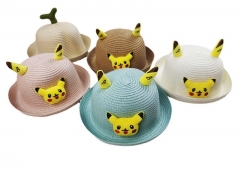 5 Styles Pokemon Pikachu For Children's Woven Straw Hat Anime Hat