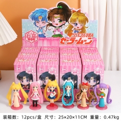12PCS/SET Pretty Soldier Sailor Moon Cartoon Blind Box PVC Anime Figure
