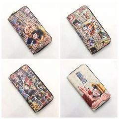 4 Styles One Piece Cartoon Pattern Coin Purse Anime Long Wallet