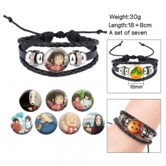(Replaceable Pattern)2 Styles Spirited Away Cartoon Anime Bracelet Wristband