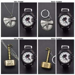5 Styles The Thor Alloy Anime Watch Necklace Keychain Brooch Set