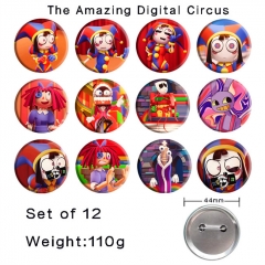 (12PCS/SET) 2 Styles 44MM The Amazing Digital Circus Cartoon Anime Alloy Badge Brooch