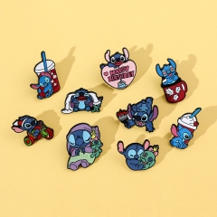 9 Styles Lilo & Stitch Cartoon Pendant Character Anime Badge Brooch
