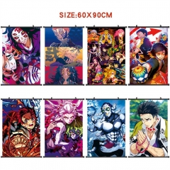 60*90CM 21 Styles Demon Slayer: Kimetsu no Yaiba Wall Scroll Cartoon Pattern Decoration Anime Wallscroll