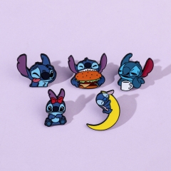 5 Styles Lilo & Stitch Cartoon Pendant Character Anime Badge Brooch