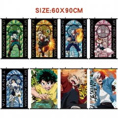 60*90CM 12 Styles Boku no Hero Academia/My Hero Academia Wall Scroll Cartoon Pattern Decoration Anime Wallscroll