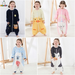 7 Styles Kids Cute Animals Plush Flannel Pajamas Childern One-Piece Suit Cartoon Winter Soft Warm Home Clothes